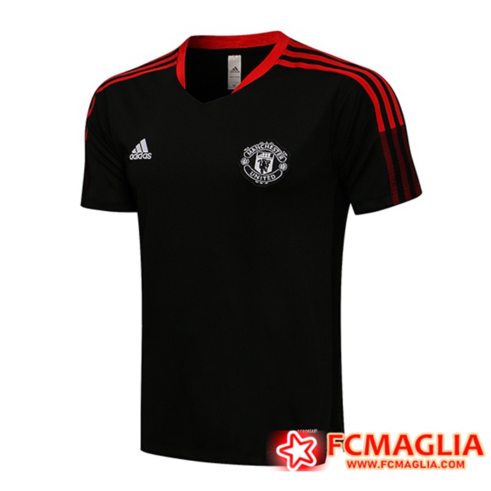 T Shirt Allenamento Manchester United Nero 2021/2022