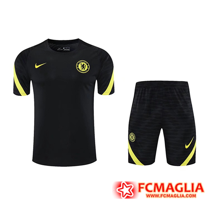 Kit Maglia Allenamento FC Chelsea + Pantaloncini Nero 2021/2022