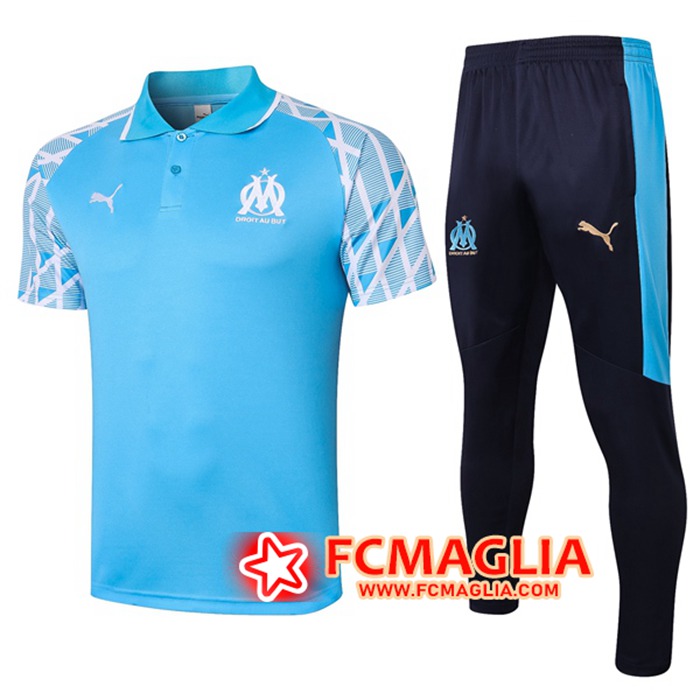 Kit Maglia Polo Marsiglia OM + Pantaloni Blu 2020/2021