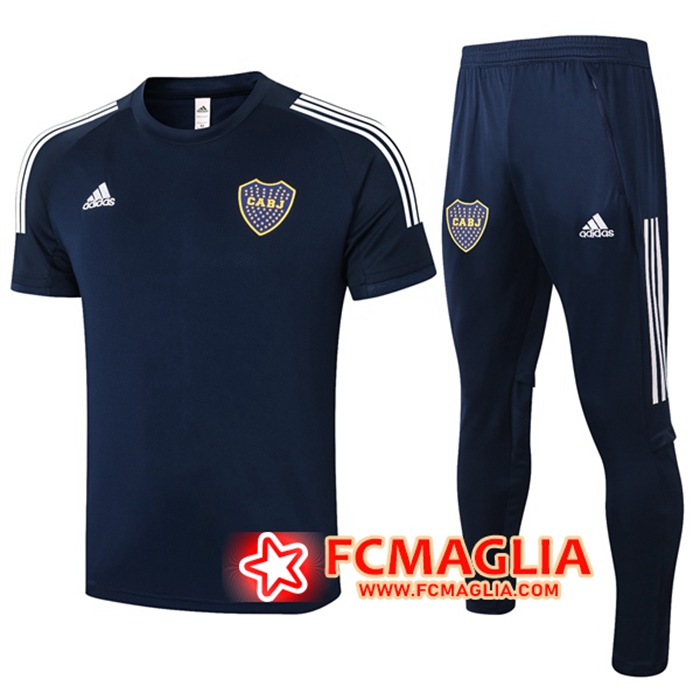 Kit Maglia Allenamento Boca Juniors + Pantaloni Blu Reale 2020/2021