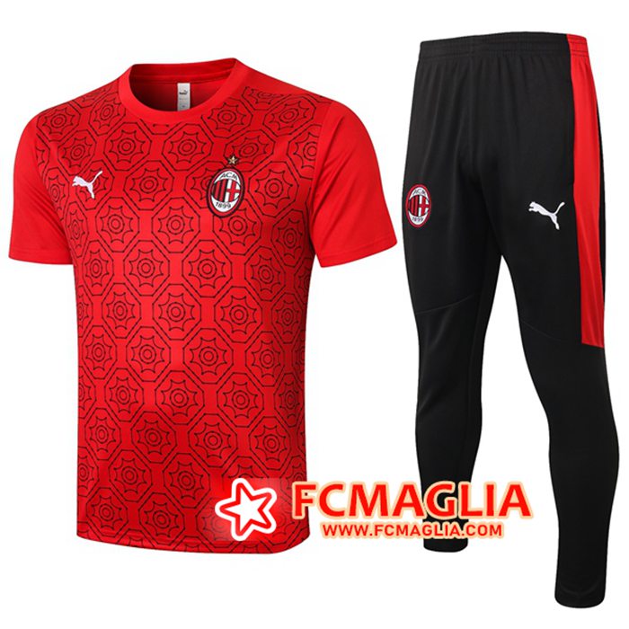 Kit Maglia Allenamento AC Milan + Pantaloni Rosso 2020/2021