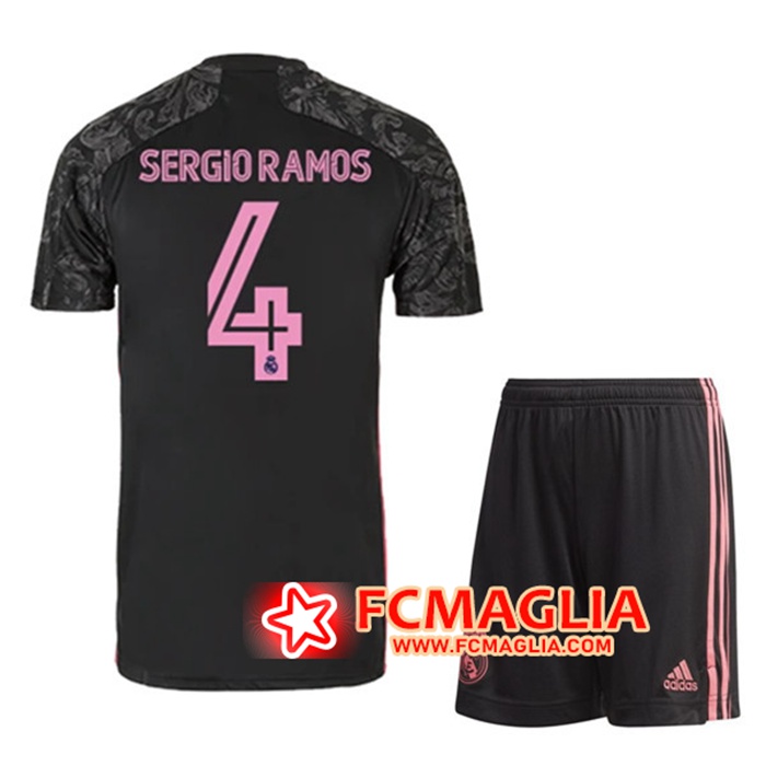 Maglia Calcio Real Madrid (SERGIO RAMOS 4) Bambinos Terza 2020/2021