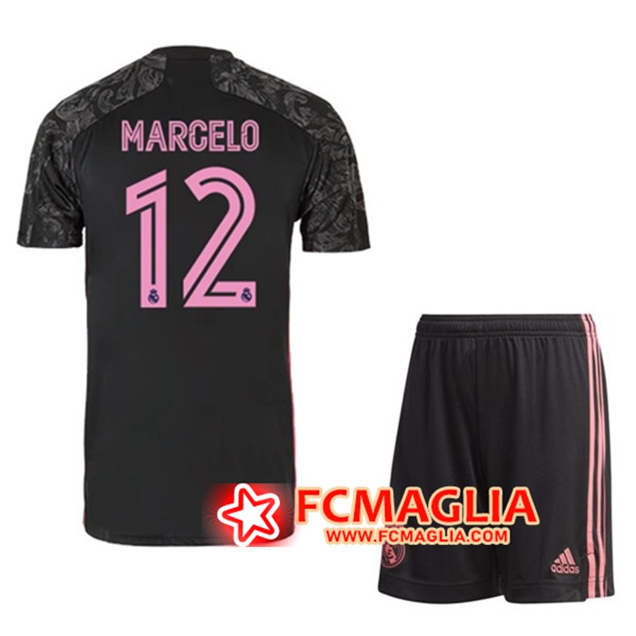 Maglia Calcio Real Madrid (MARCELO 12) Bambinos Terza 2020/2021