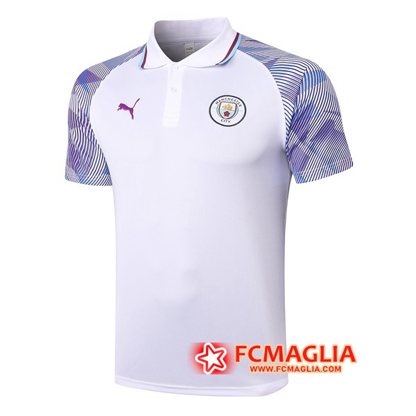Maglia Polo Manchester City Bianco/Violet 2020/2021
