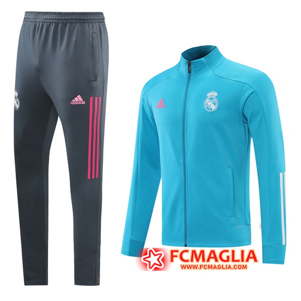 Tuta Allenamento Real Madrid Blu 2020/2021 Giacca + Pantaloni