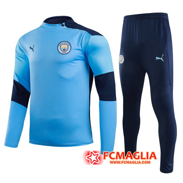 Tuta Allenamento Manchester City Bambino Blu 2020/2021 | Felpa + Pantaloni