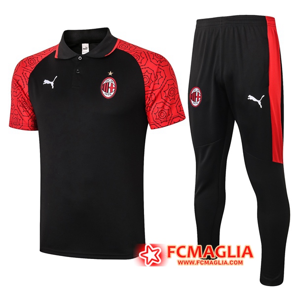Kit Maglia Polo Milan AC + Pantaloni Rosso 2020/2021