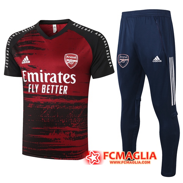 Kit Maglia Allenamento Arsenal + Pantaloni Rosso 2020/2021