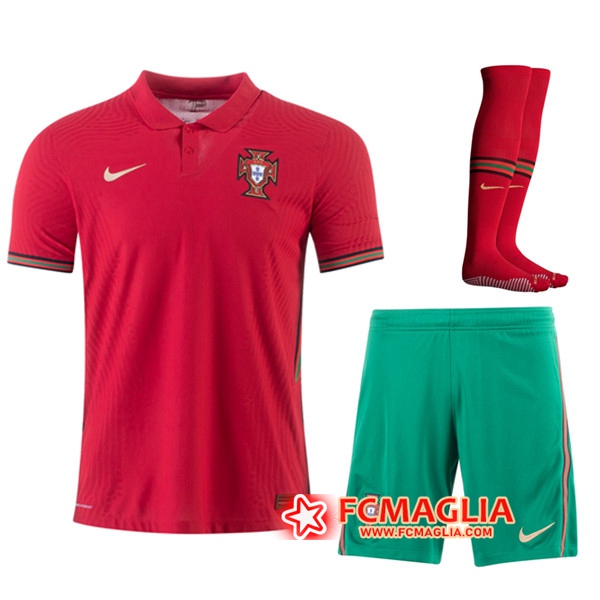 Kit Maglia Calcio Portogallo Prima (Pantaloncini+Calzettoni) 2020/2021