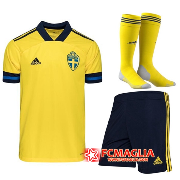 Kit Maglia Calcio Svezia Prima (Pantaloncini+Calzettoni) 2020/2021