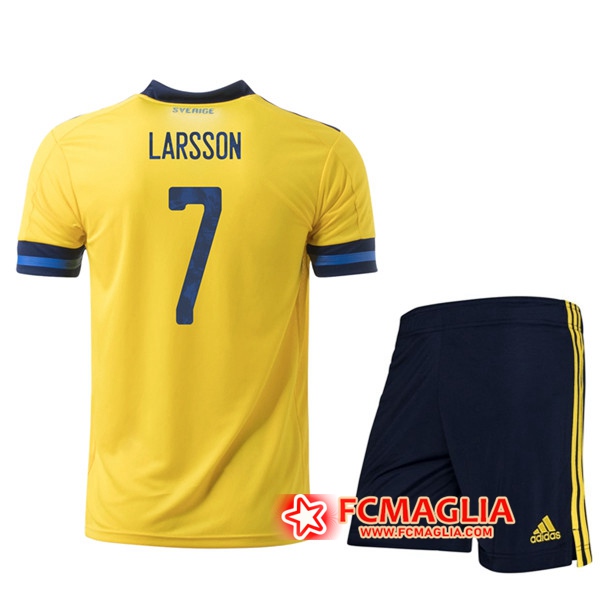 Maglia Calcio UEFA Euro 2020 Svezia (LARSSON 7) Bambino Prima