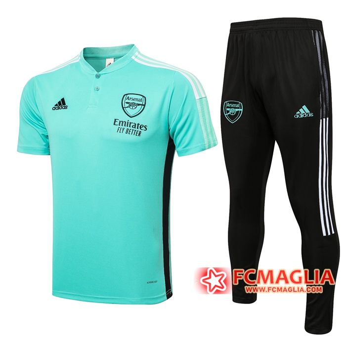 Kit Maglia Polo FC Arsenal + Pantaloni Verde 2021/2022