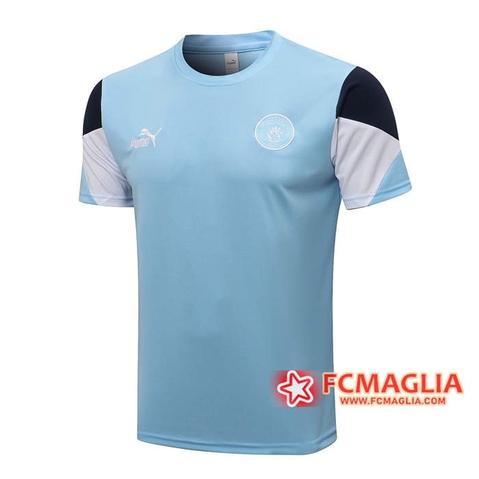 T Shirt Allenamento Manchester City Blu/Nero/Bianca 2021/2022