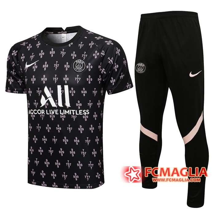 Kit Maglia Allenamento Jordan PSG + Pantaloni Nero/Bianca 2021/2022