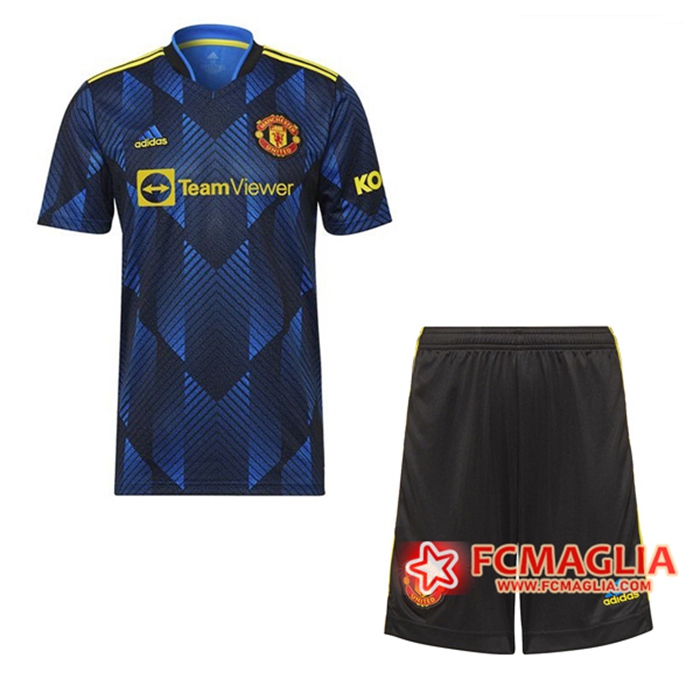Kit Maglie Calcio Manchester United Terza + Pantaloncini 2021/2022