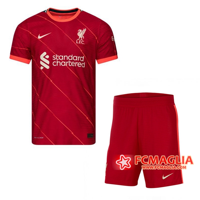 Kit Maglie Calcio FC Liverpool Prima + Pantaloncini 2021/2022