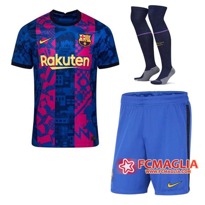 Kit Maglie Calcio FC Barcellona Terza (Pantaloncini + Calzettoni) 2021/2022