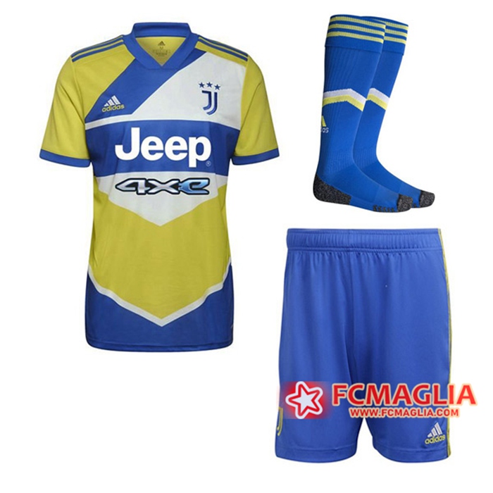 Kit Maglie Calcio Juventus Terza (Pantaloncini + Calzettoni) 2021/2022