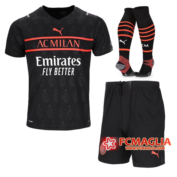 Kit Maglie Calcio AC Milan Terza (Pantaloncini + Calzettoni) 2021/2022