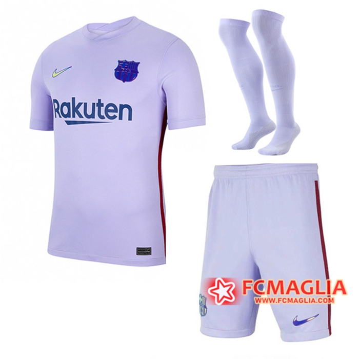 Kit Maglie Calcio FC Barcellona Seconda (Pantaloncini + Calzettoni) 2021/2022
