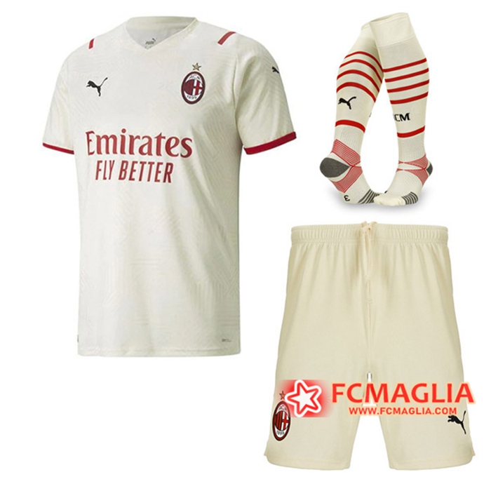 Kit Maglie Calcio AC Milan Seconda (Pantaloncini + Calzettoni) 2021/2022