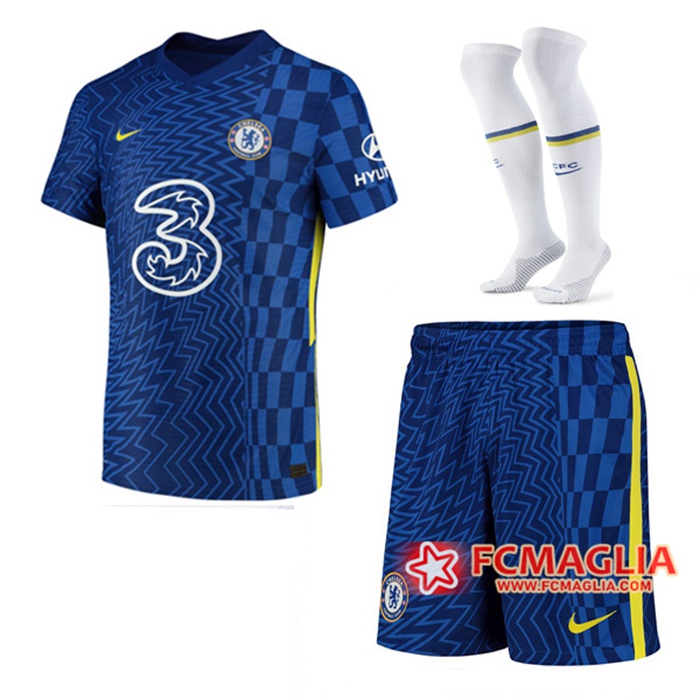 Kit Maglie Calcio FC Chelsea Prima (Pantaloncini + Calzettoni) 2021/2022