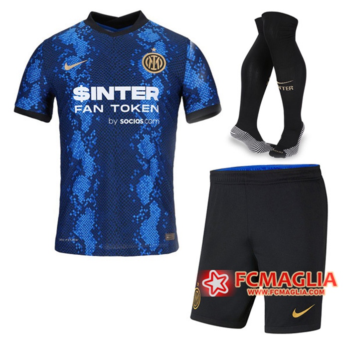 Kit Maglie Calcio Inter Milan Prima (Pantaloncini + Calzettoni) 2021/2022