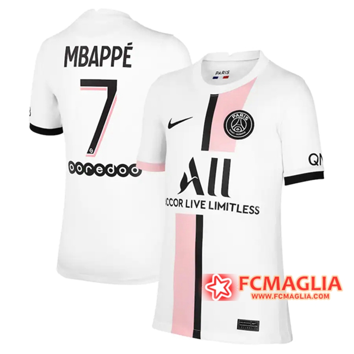 Maglie Calcio Jordan PSG (Mbappe 7) Seconda 2021/2022