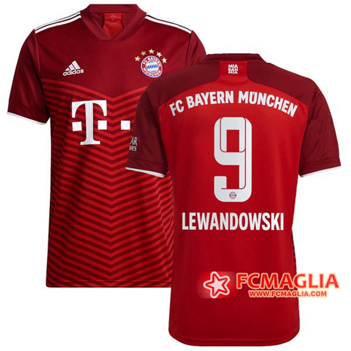 Maglie Calcio Bayern Monaco (Lewandowski 9) Prima 2021/2022
