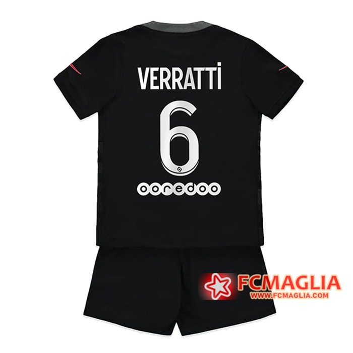 Maglie Calcio Jordan PSG (Verratti 6) Bambino Terza 2021/2022