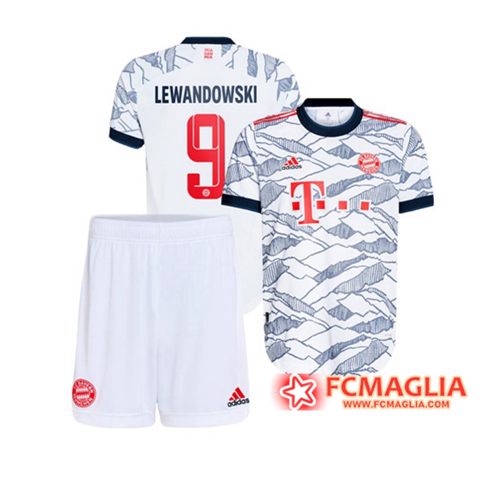 Maglie Calcio Bayern Monaco (Lewandowski 9) Bambino Terza 2021/2022