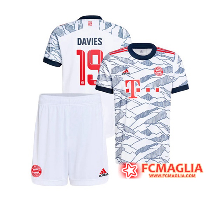 Maglie Calcio Bayern Monaco (Davies 19) Bambino Terza 2021/2022