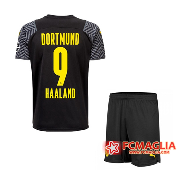 Maglie Calcio Dortmund BVB (Haaland 9) Bambino Seconda 2021/2022