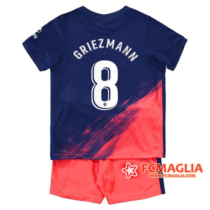Maglie Calcio Atletico Madrid (Griezmann 8) Bambino Seconda 2021/2022
