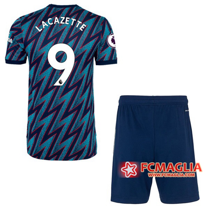 Maglie Calcio FC Arsenal (Alexandre Lacazette 9) Bambino Terza 2021/2022