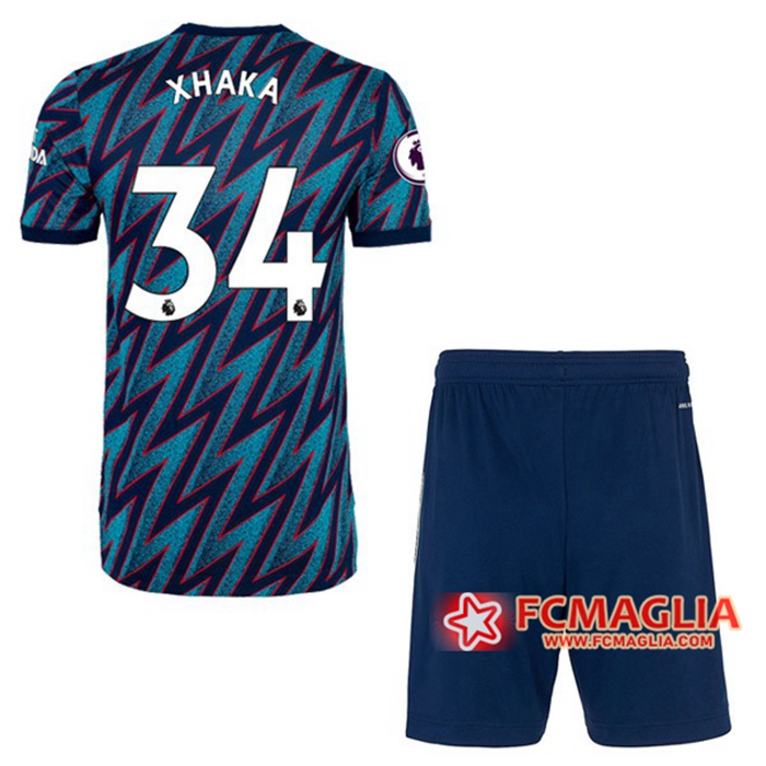 Maglie Calcio FC Arsenal (Granit Xhaka 34) Bambino Terza 2021/2022