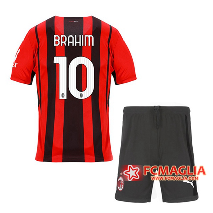 Maglie Calcio AC Milan (BRAHIM 10) Bambino Prima 2021/2022