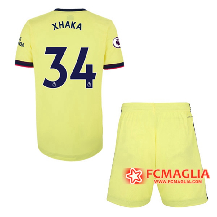 Maglie Calcio FC Arsenal (Granit Xhaka 34) Bambino Seconda 2021/2022