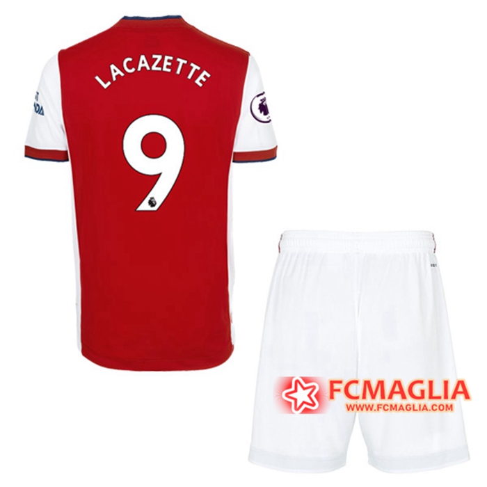 Maglie Calcio FC Arsenal (Alexandre Lacazette 9) Bambino Prima 2021/2022