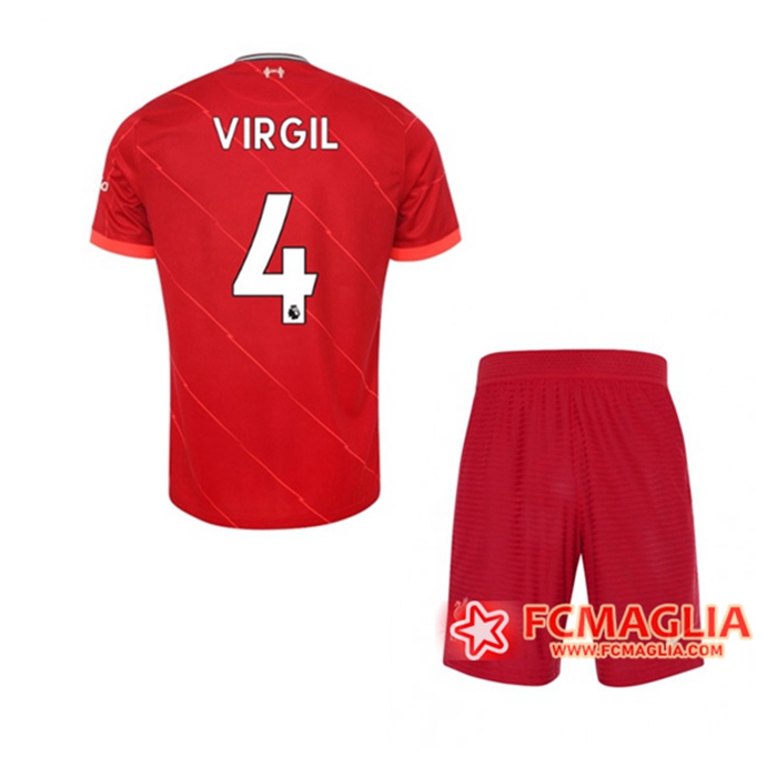 Maglie Calcio FC Liverpool (Virgil 4) Bambino Prima 2021/2022