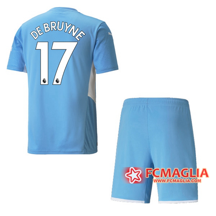 Maglie Calcio Manchester City (DEBRUYNE 17) Bambino Prima 2021/2022