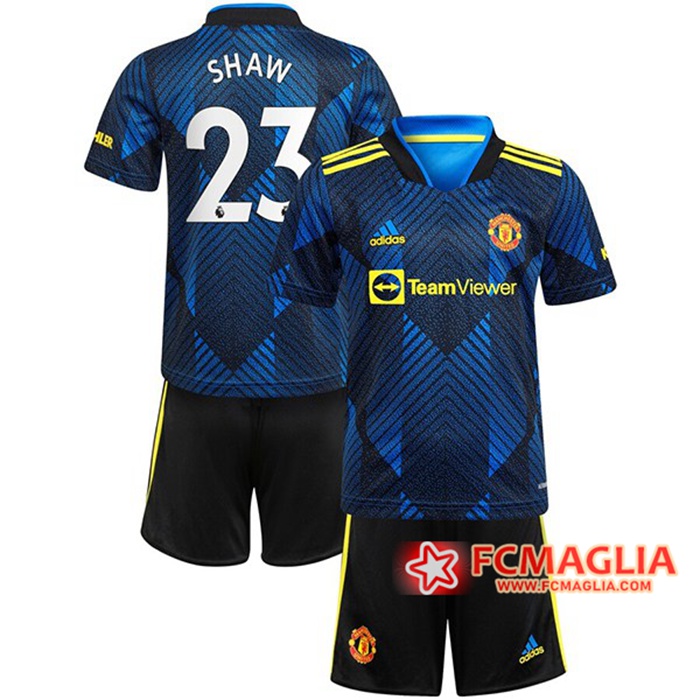 Maglie Calcio Manchester United (Shaw 23) Bambino Terza 2021/2022