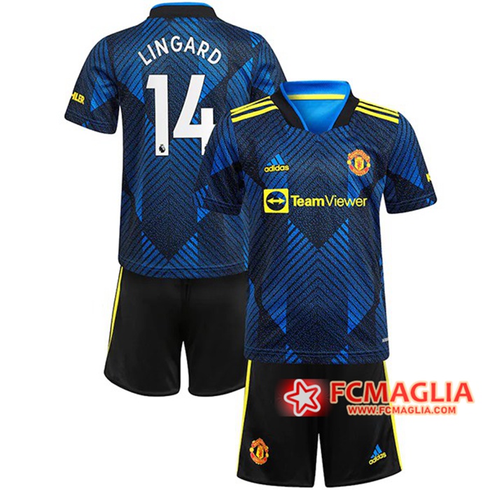 Maglie Calcio Manchester United (Lingard 14) Bambino Terza 2021/2022