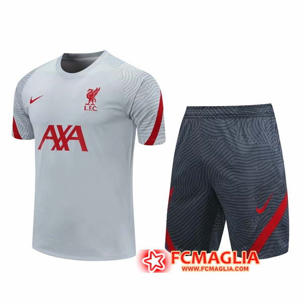Kit Maglia Allenamento FC Liverpool + Pantaloncinis Grigio 2020/2021