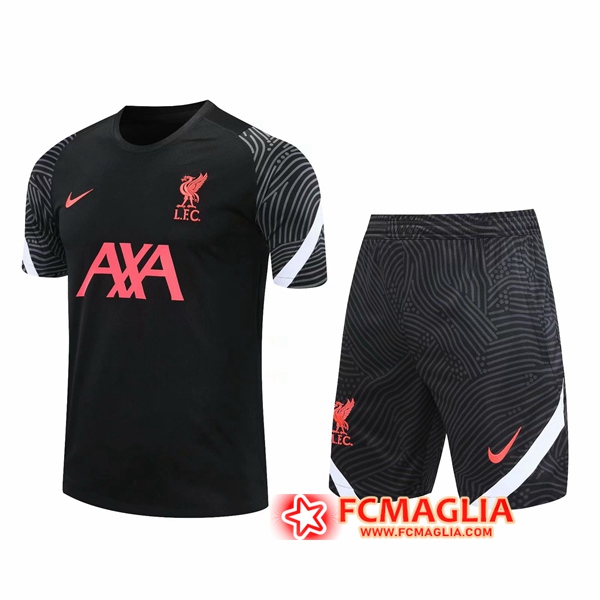 Kit Maglia Allenamento FC Liverpool + Pantaloncinis Nero 2020/2021