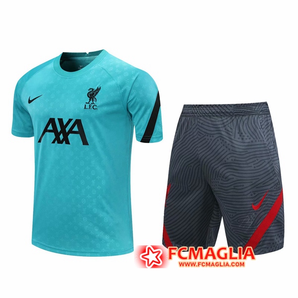 Kit Maglia Allenamento FC Liverpool + Pantaloncinis Blu 2020/2021
