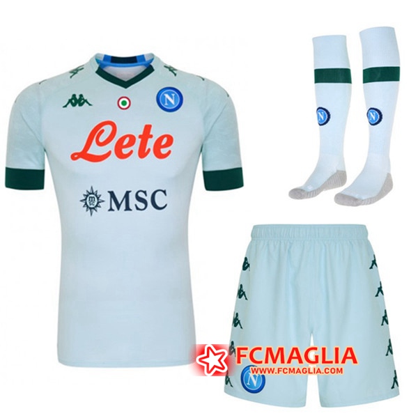 Kit Maglia Calcio SSC Napoli Seconda (Pantaloncini+Calzini) 2020/2021