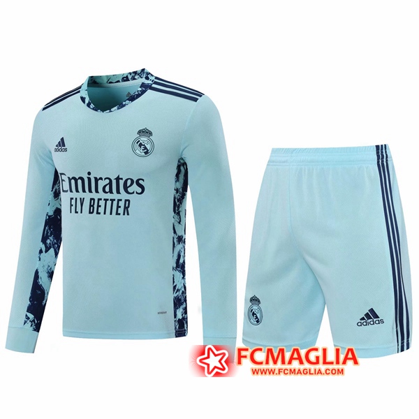 Kit Maglia Calcio Real Madrid Portiere Blu 2020/2021