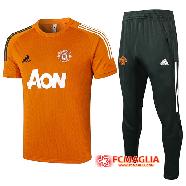 Kit Maglia Allenamento Manchester United + Pantaloni Giallo 2020/2021
