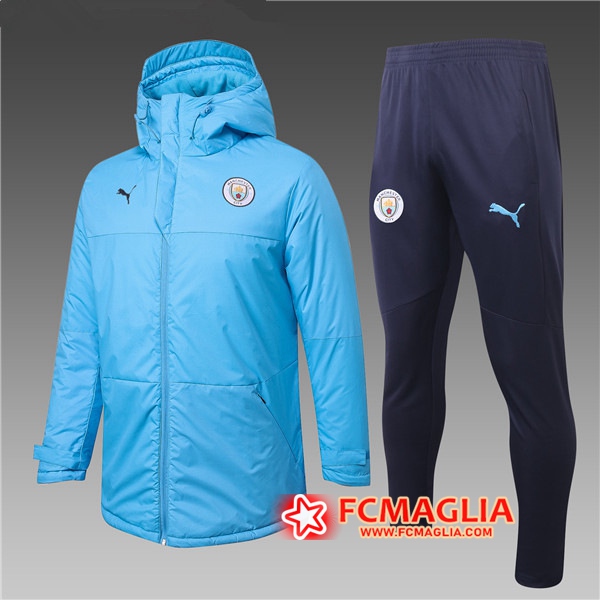 Piumino Calcio Manchester City Blu + Pantaloni 2020/2021
